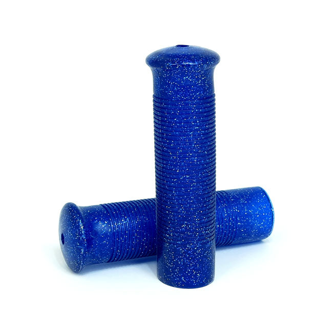 MCS Anderson 1" Grips Glitter Blue – 1974–2025 H-D with 1" Diameter Grip Area