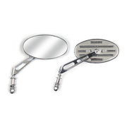 MCS Slotted Cateye Mirror. Chrome, Short Stem – 65-UP H-D