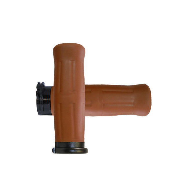 Avon Grips Avon Old School Grips Coke Bottle Look, Tan (Light Brown) – 1996–2022 H-D with Dual Throttle Cables