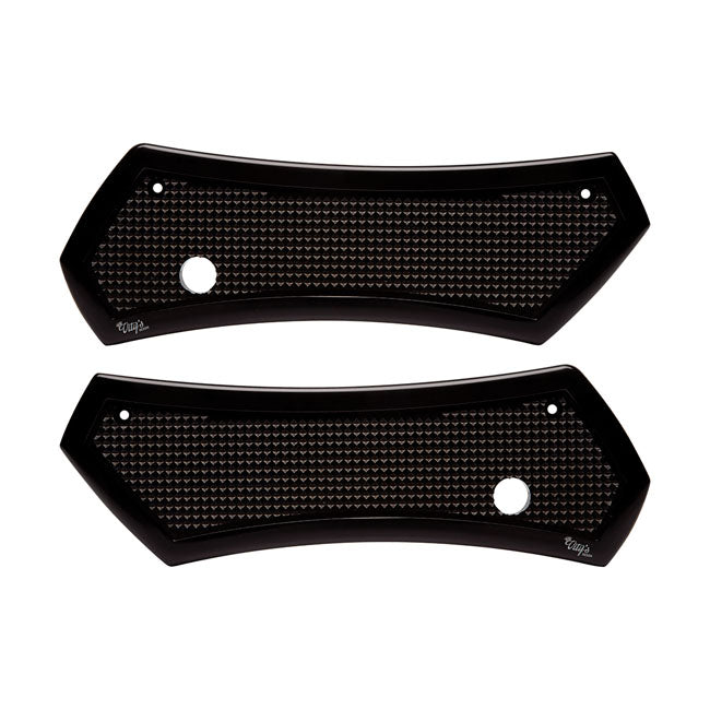 Diamond Saddlebag Latch Cover Set. Black