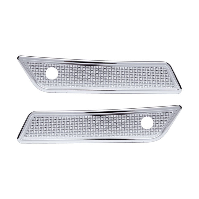 Diamond Saddlebag Latch Cover Set. Chrome