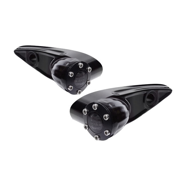 Diamond Front Turn Signals, Black. ECE Appr.