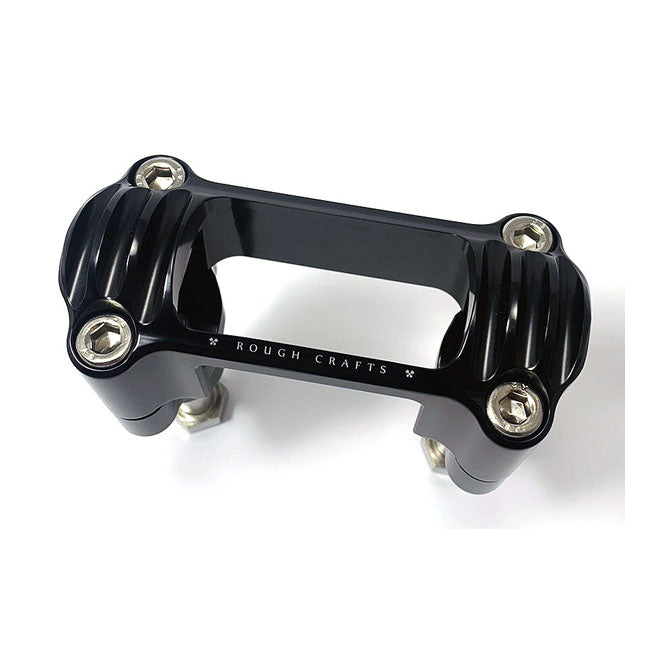 Rough Crafts M8 Softail 1.3" Finned Risers. Black – 2018–2024 Softail with OEM Digital…