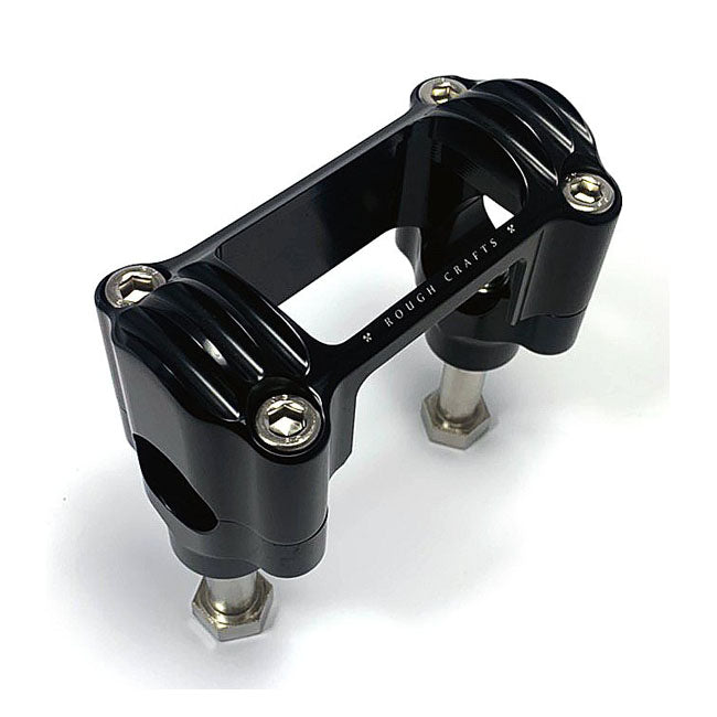 Rough Crafts M8 Softail 1.3" Finned Risers. Black – 2018–2024 Softail with OEM Digital…