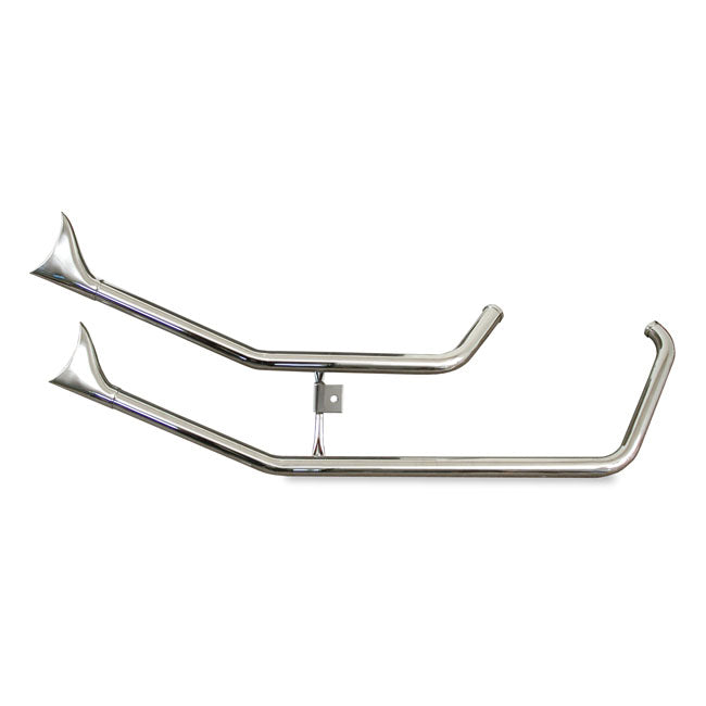 Paughco Upswept Fishtail Exhaust. Chrome – 1986–1999 Softail