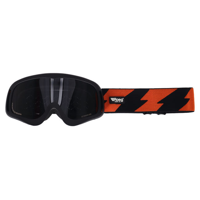 Roeg Peruna Bolts Goggle Black and Orange/Black Strap – One Size Fits Most