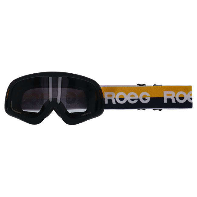 Roeg Peruna Yellow Stripe Goggle Black and Yellow/Blue Strap – One Size Fits Most