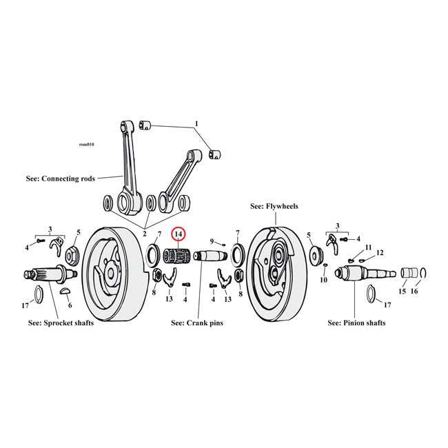 Jims 87-99 B.T. Connecting Rod Roller & Retainer Kit – 1987–1999 Evo Big Twin