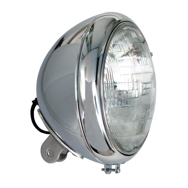 MCS 7" H4 Headlamp for FL Models. Chrome – 1986–2017 FLST Models & Customs with 7"…