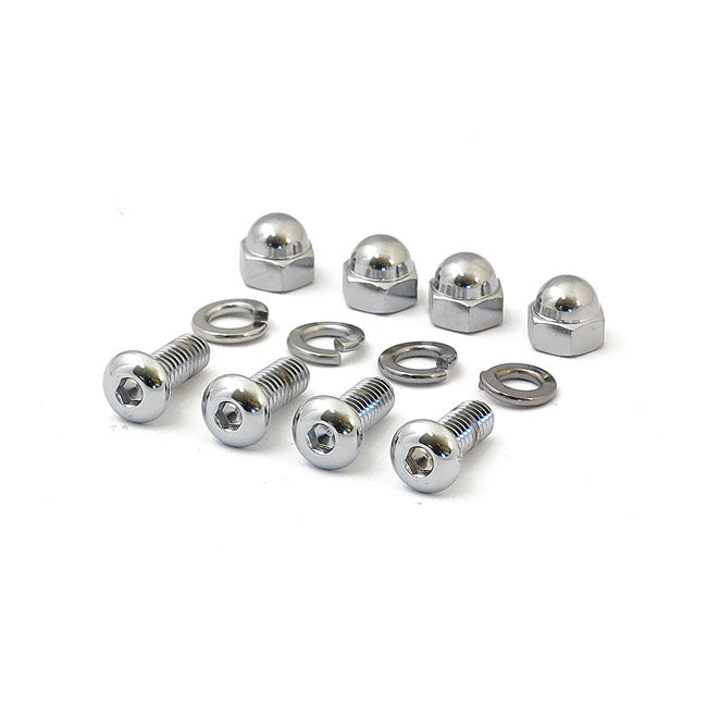 MCS License Plate Mount Kit. Buttonhead/Acorn. Chrome – Universal