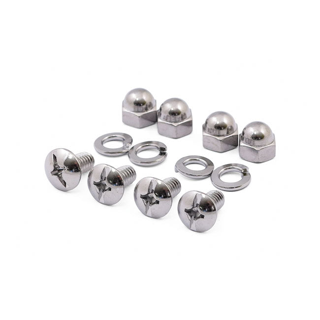 MCS License Plate Mount Kit. Mushroom/Acorn. Chrome – Universal