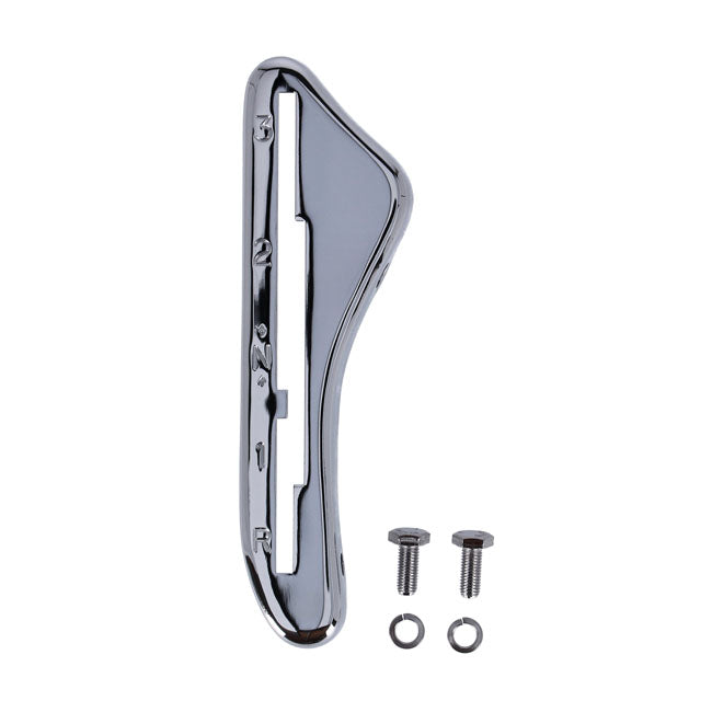 Samwel Shifter Lever Guide, 3-Speed & Reverse. Chrome – 1947–1973 45" Flathead; 1947–1948 74/80"…
