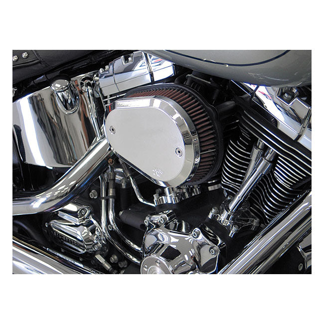 K&N Street Metal High-flow Air Intake Flare, Chrome – 2000–2015 Softail; 1999–2017 Dyna…