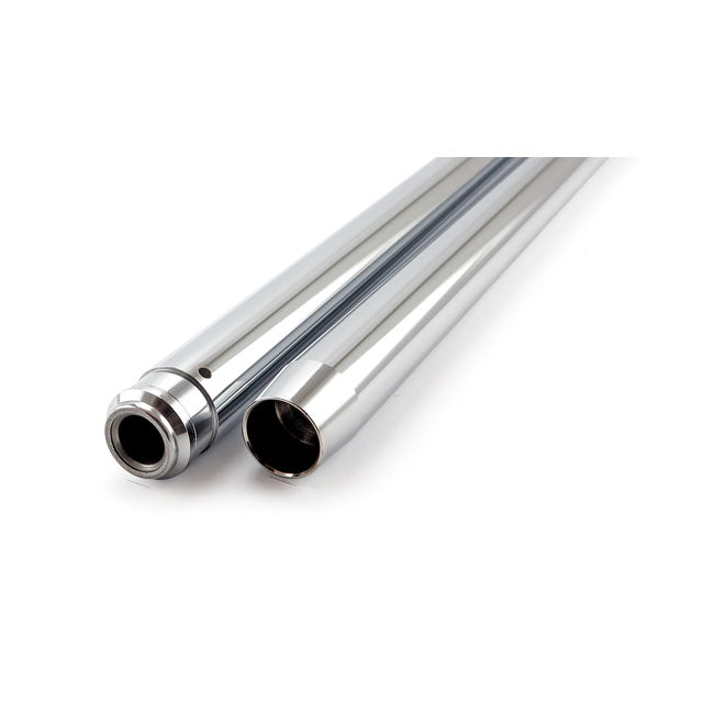 MCS Fork Tubes 35mm, 23-1/4". Show Chrome – Standard Length: 1986–1987 XL…