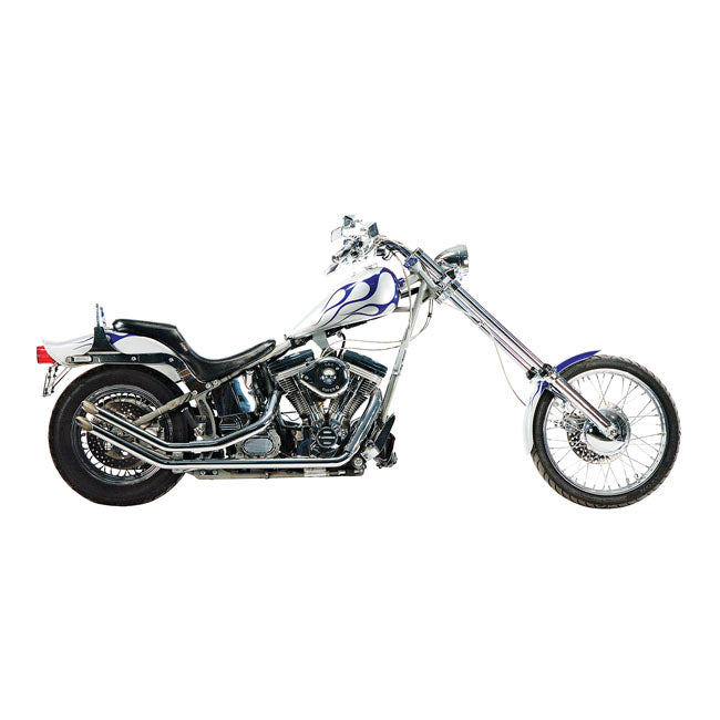 Paughco Upswept Drag Pipes. Slash Cut. Chrome – 1986–1999 Softail