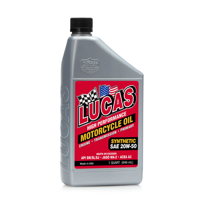 Lucas Oil 20W50 Synthetic Motor Oil – 1984–2022 Big Twin; 1986–2022 XL…
