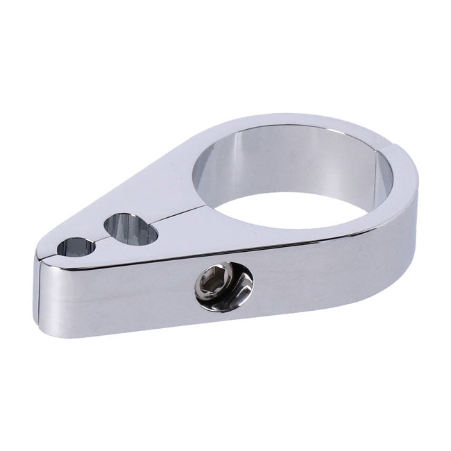 MCS 2-Piece Frame Cable Clamp. Throttle/Idle/Brake. Chrome – Universal