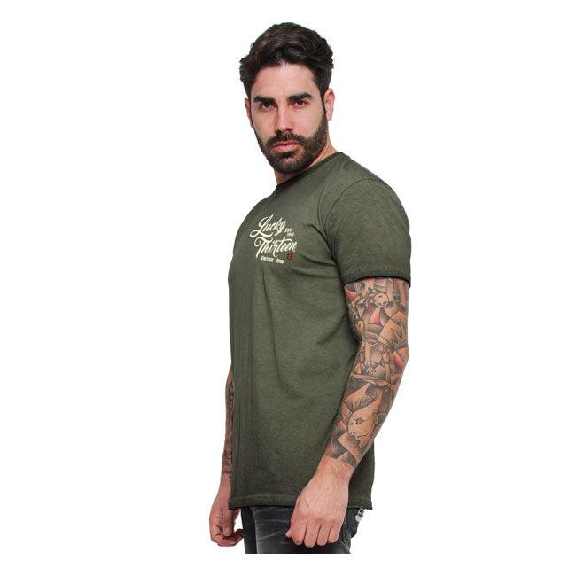 Lucky 13 Vintage Iron T-Shirt Retro Green – S