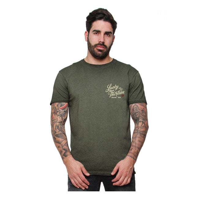 Lucky 13 Vintage Iron T-Shirt Retro Green – S