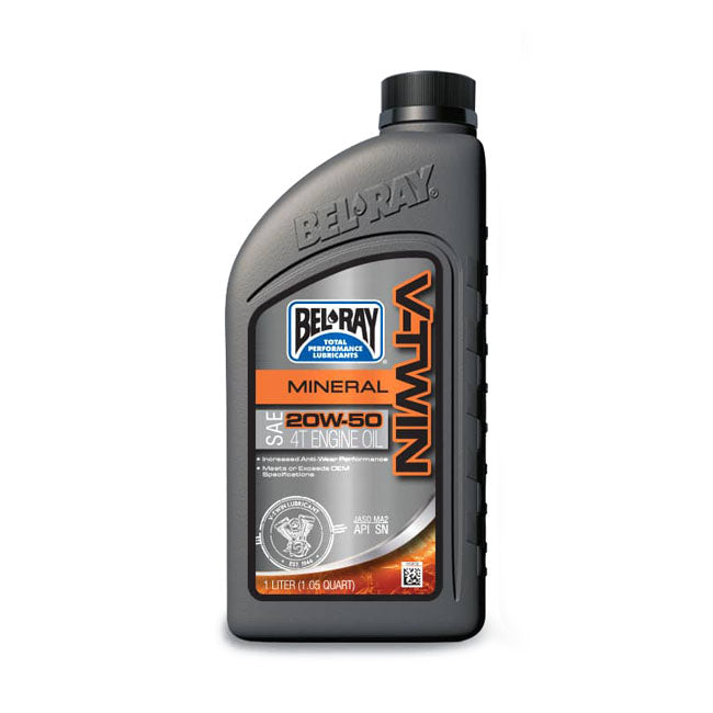 Bel-Ray V-TWIN Mineral Motor Oil, 20w-50. 1l – Designed for Air and Oil Cooled Large…