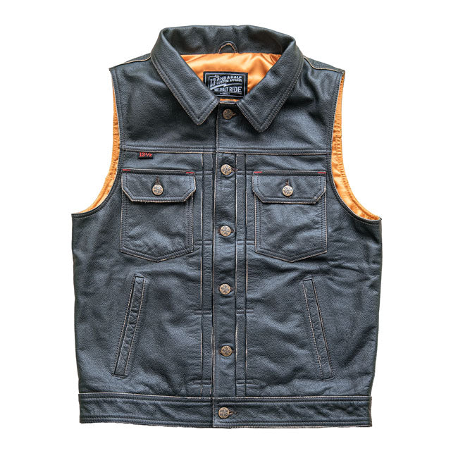 13 and a Half Company 13 1/2 Blood Moon Leather Vest Black – S