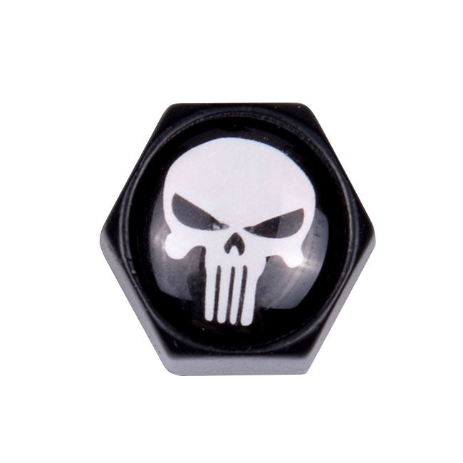 Triktopz Block Skull Valve Caps. Black/White – Universal