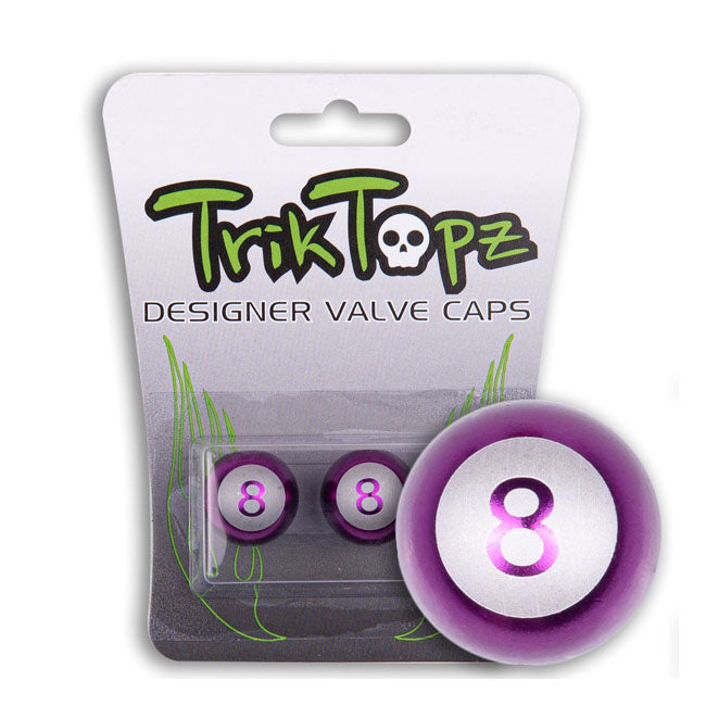 Triktopz Eight Ball Valve Caps. Purple – Universal