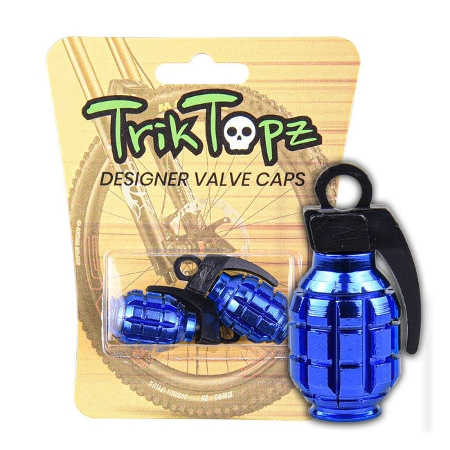 Triktopz Hand Grenade Valve Caps. Blue – Universal