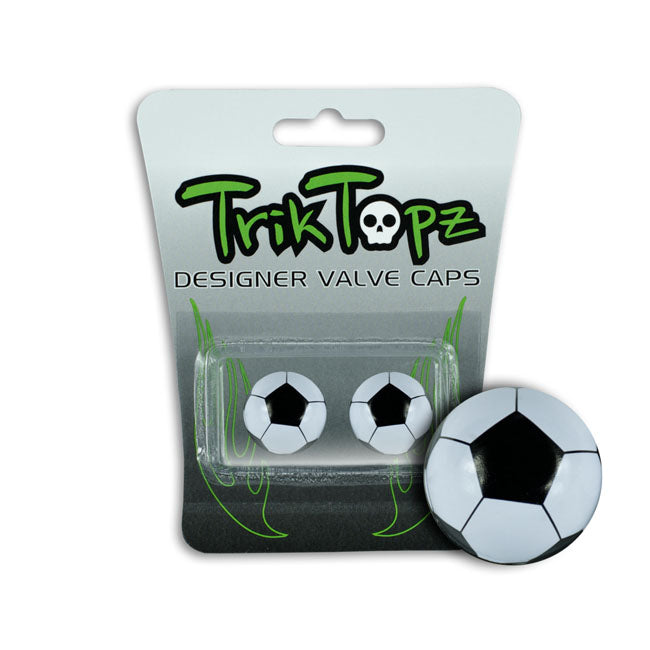 Triktopz Soccer Ball Valve Caps. Black – Universal
