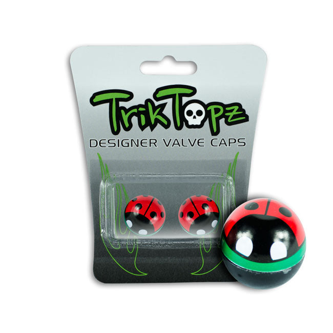 Triktopz Lady Bug Valve Caps. Red – Universal