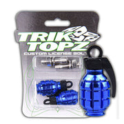 TrikTopz Hand Grenade License Plate Mounts. Blue – Universal