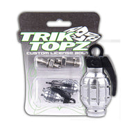 TrikTopz Hand Grenade License Plate Mounts. Chrome – Universal