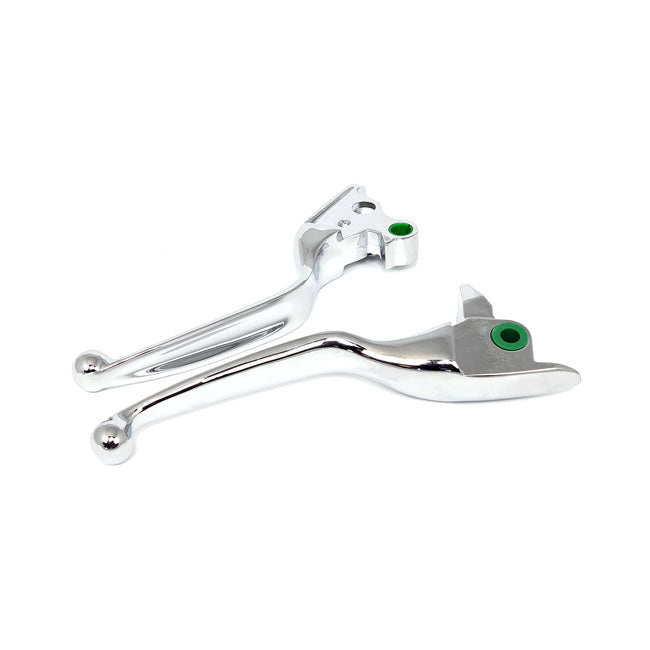MCS Handlebar Lever Kit Wide Blade, Grooved. Chrome – Cable Operated Clutch - 2008–2013 All…