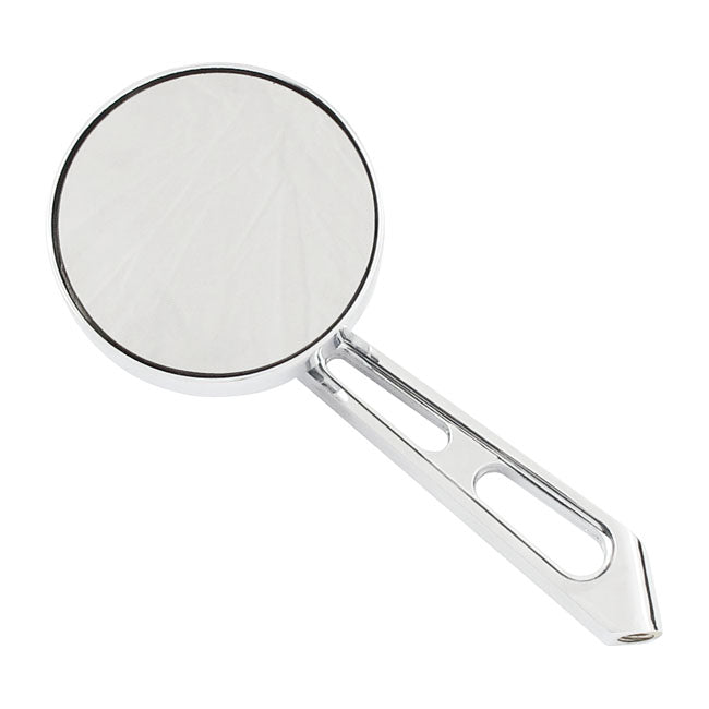 MCS Mini-round Aluminum Mirror. Chrome, Short Stem, L&R – 65-UP H-D