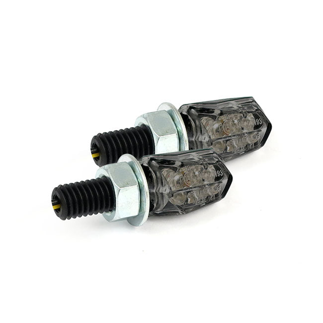 MCS Tiny, LED Turn Signals. Black, Smoke Lens