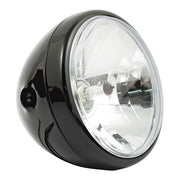 MCS Reno 7" H4 Headlamp. No Halo Ring. Black