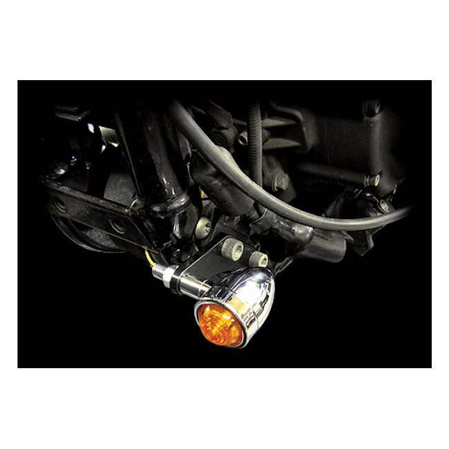 MCS XL Sportster Turn Signal Mount Brackets. Front. Black