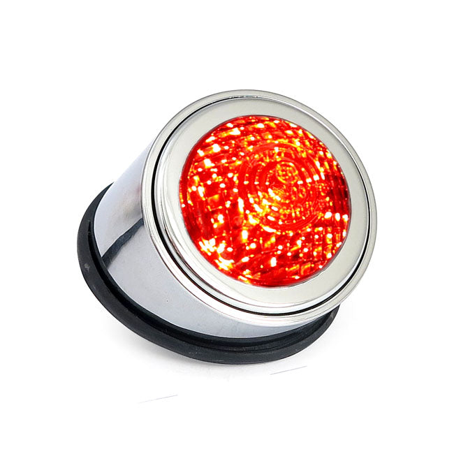 MCS Old School LED Taillight, Type 1. Chrome. Clear Lens
