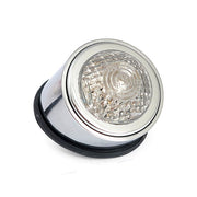 MCS Old School LED Taillight, Type 1. Chrome. Clear Lens