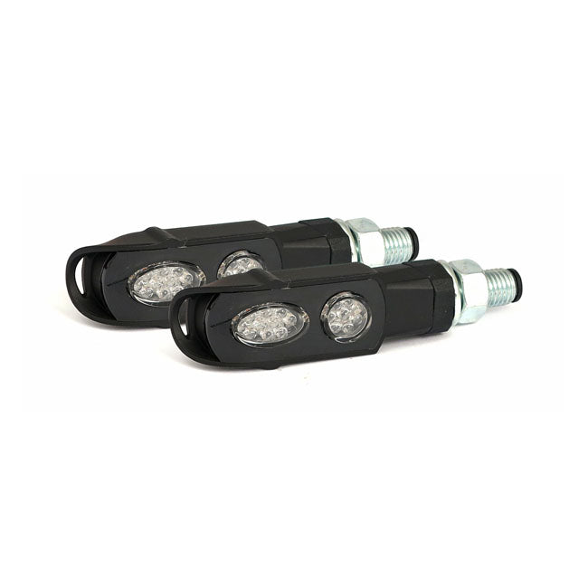 MCS Cluster, LED Turn Signals. Black. Clear Lens