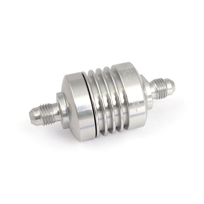 Mini Fuel Filter 4-An Threaded. Clear Anodised