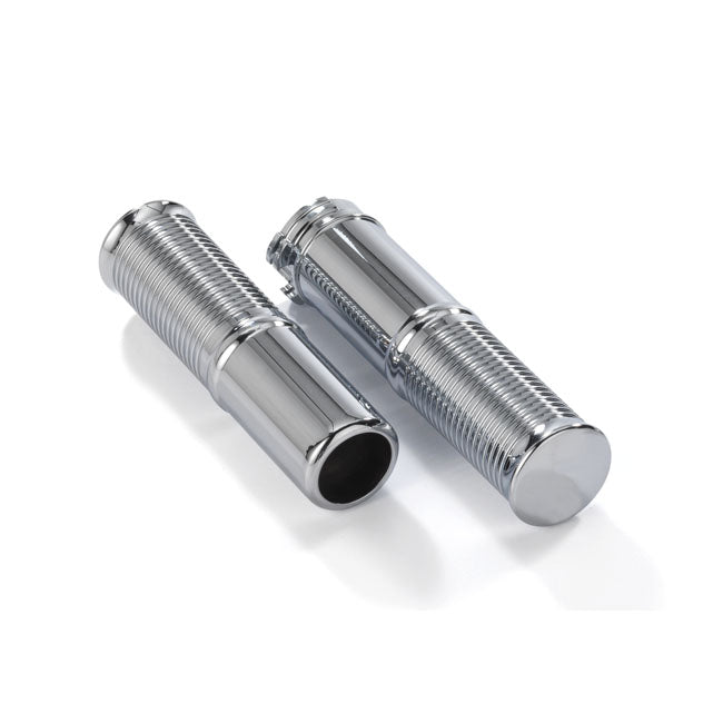 Kustom Tech FL Handlebar Grip Set. Chromed Aluminum – 1974–2022 H-D with Single or Dual…