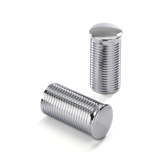 Kustom Tech FL Handlebar Grip Ends. Ribbed Polished Alu – Kustom Tech FL Handlebar Grip Sets