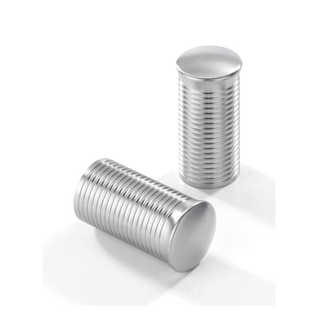 Kustom Tech FL Handlebar Grip Ends. Ribbed Satin Aluminum – Kustom Tech FL Handlebar Grip Sets