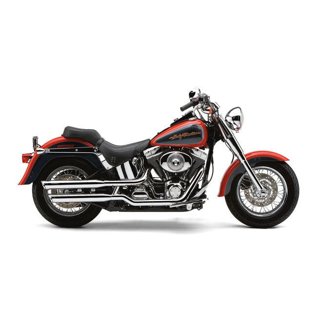 Cobra 3" Slip-on Mufflers. Chrome – Softail: 2000–2006 FLSTF Fatboy…