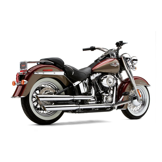 Cobra 3" Slip-on Mufflers. Chrome – Softail: 2005–2016 FLSTN Nostalgia…