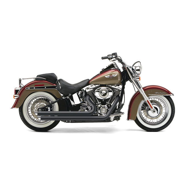 Cobra Speedster SlashDown exhaust. Black 07-11 Softail (excl. 08-11 FXCW/C Rockers; SE & CVO engines)