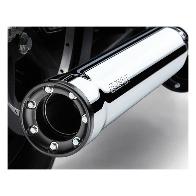 Cobra 3" RPT Race Pro Slip-on Mufflers. Chrome – 1995–2016 FLT/Touring