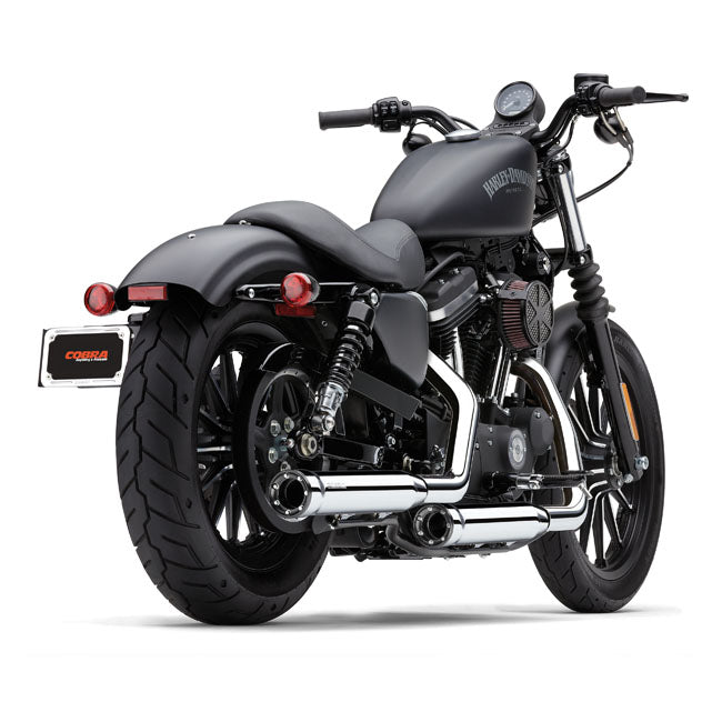 Cobra 3" RPT Race Pro Slip-on Mufflers. Chrome – 2014–2022 XL Sportster