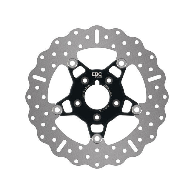EBC 5-Button Contour Stainless Floating Brake Rotor. Front – Most Up to 1999 H-D Models. Front; for…